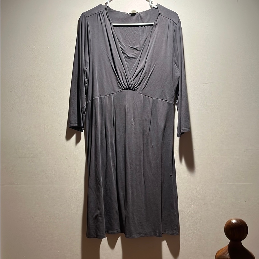 Garnet Hill Grey Midi Dress Size L